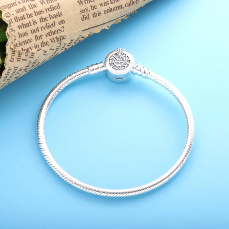 (image for) Pandora Moments Sparkling Crown O Snake Chain Bracelet - 599046C01 - View 2