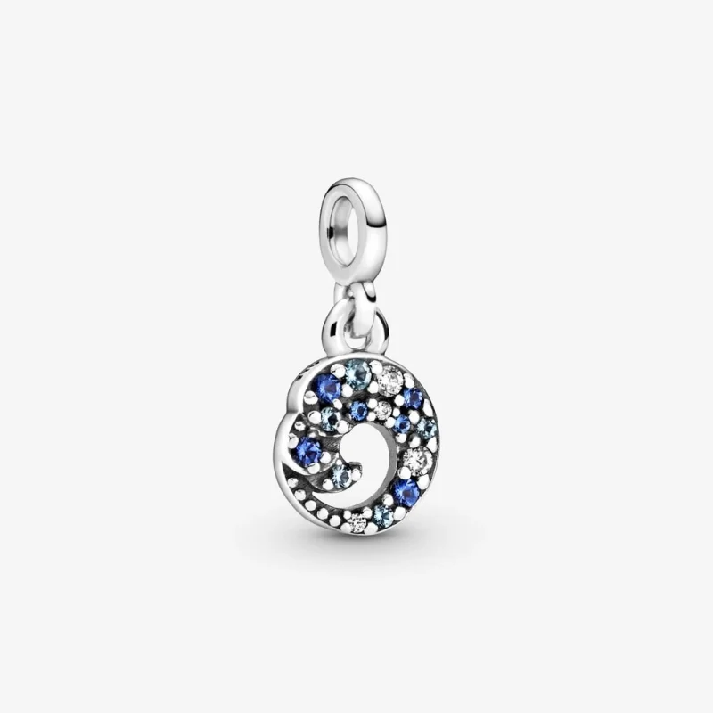 (image for) PANDORA My Blue Ocean Wave Dangle Charm - 799010C01 - Product Image