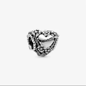 PANDORA Openwork Flower Heart Mommy Charm - 798892C00 PANDORA Openwork Flower Heart Mommy Charm - 798892C00