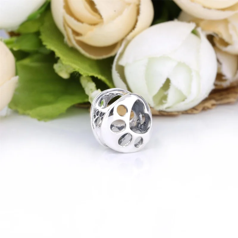 (image for) PANDORA Openwork Paw Print Charm - 798869C00 - View 3