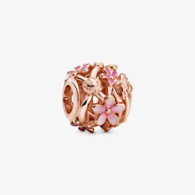 PANDORA Openwork Pink Daisy Flower Charm - 788772C01 PANDORA Openwork Pink Daisy Flower Charm - 788772C01