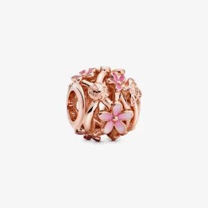 (image for) PANDORA Openwork Pink Daisy Flower Charm - 788772C01