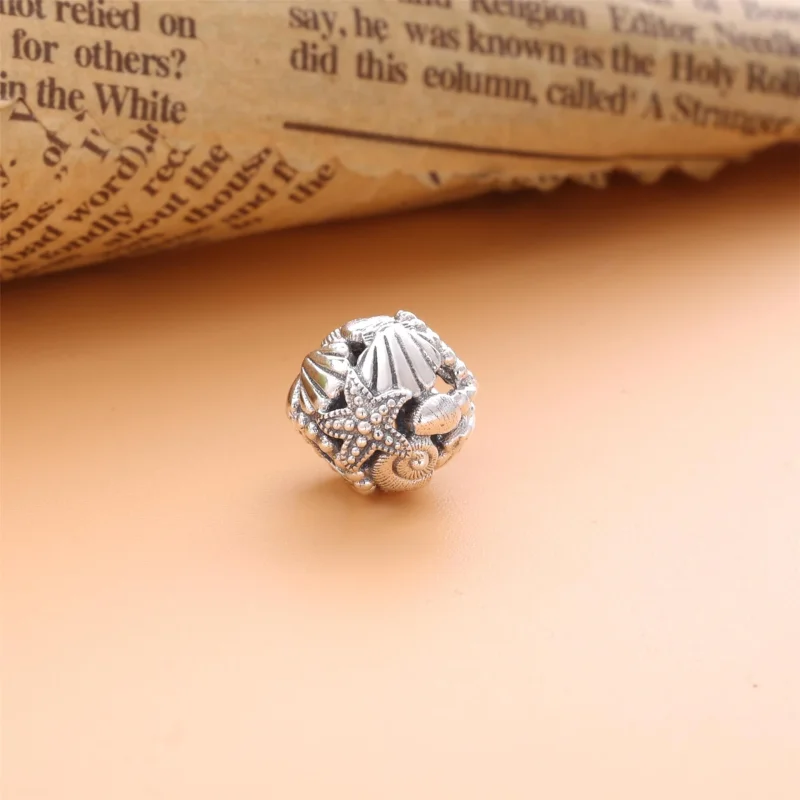 (image for) PANDORA Openwork Starfish, Shells & Hearts Charm - 798950C00 - View 4