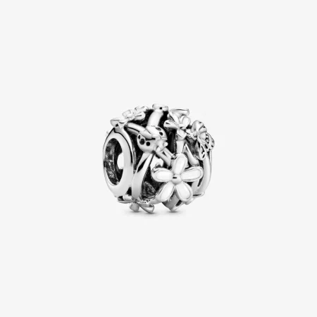 PANDORA Openwork White Daisy Flower Charm - 798772C01 PANDORA Openwork White Daisy Flower Charm - 798772C01