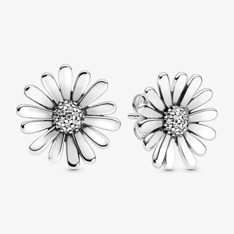 (image for) PANDORA Pavé Daisy Flower Statement Stud Earrings - 298812C01 - Product Image
