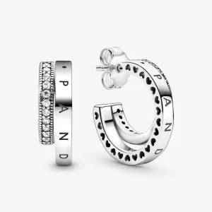 (image for) PANDORA Pavé Double Hoop Earrings - 299056C01