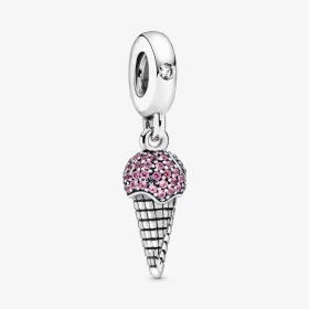 PANDORA Pavé Ice Cream Cone Dangle Charm - 798801C01 PANDORA Pavé Ice Cream Cone Dangle Charm - 798801C01