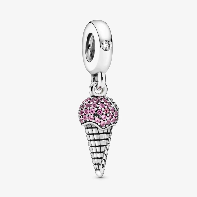 (image for) PANDORA Pavé Ice Cream Cone Dangle Charm - 798801C01 - Product Image