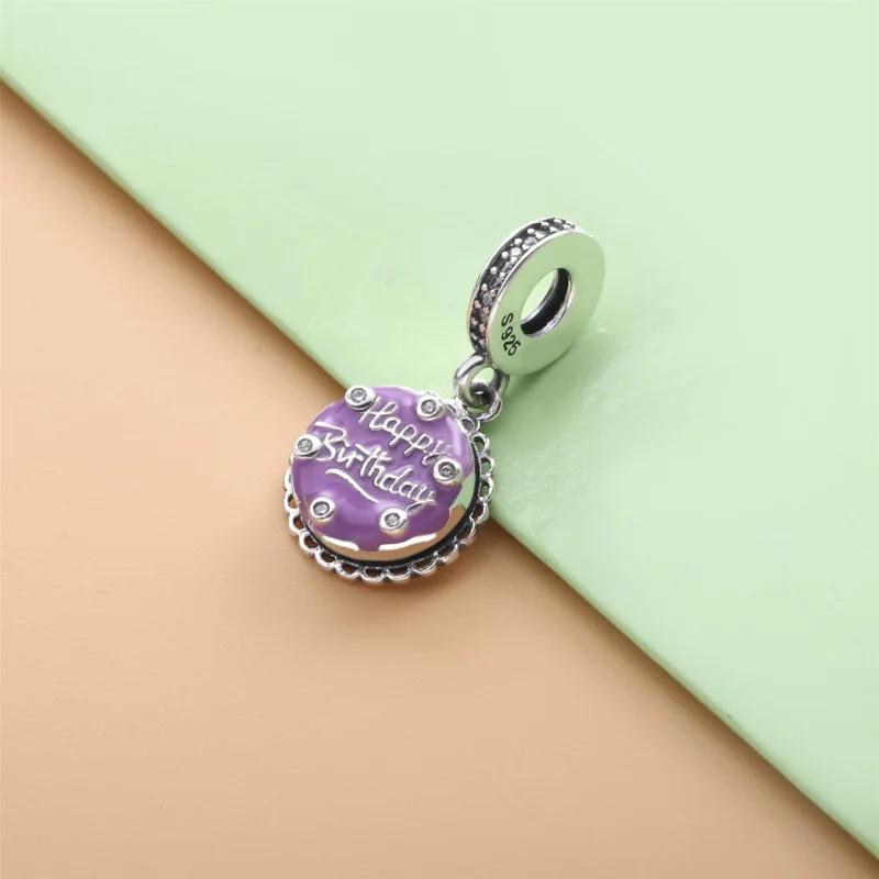 (image for) PANDORA Pink Birthday Cake Dangle Charm - 798888C01 - View 2