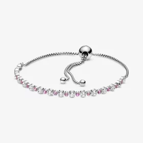 PANDORA Pink & Clear Sparkle Slider Bracelet - 598517C02 PANDORA Pink & Clear Sparkle Slider Bracelet - 598517C02