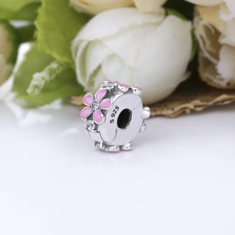 (image for) PANDORA Pink Daisy Flower Clip Charm - 798809C01 - View 2