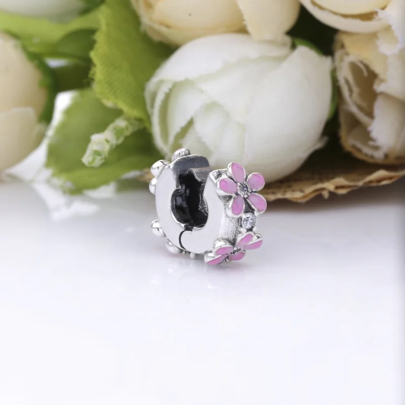 (image for) PANDORA Pink Daisy Flower Clip Charm - 798809C01 - View 5
