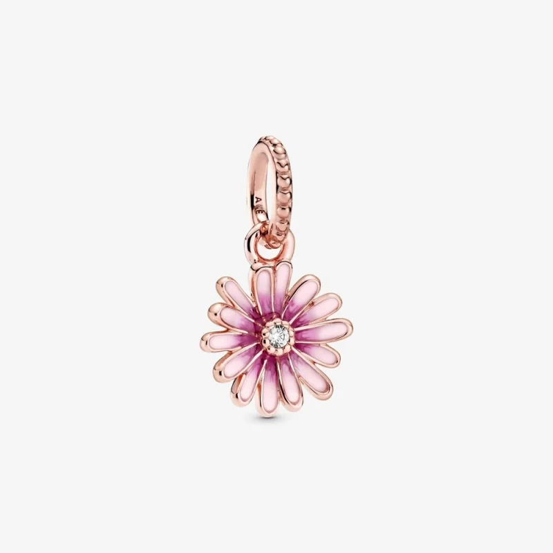 (image for) PANDORA Pink Daisy Flower Dangle Charm - 788771C01 - Product Image