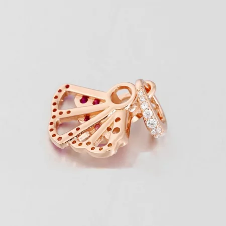 PANDORA Pink Fan Dangle Charm - 788147C01