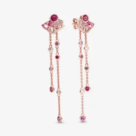 PANDORA Pink Fan Dangle Earrings - 288190C01 PANDORA Pink Fan Dangle Earrings - 288190C01