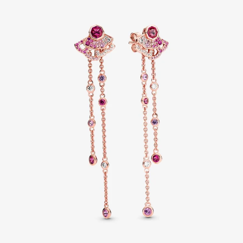 (image for) PANDORA Pink Fan Dangle Earrings - 288190C01 - Product Image