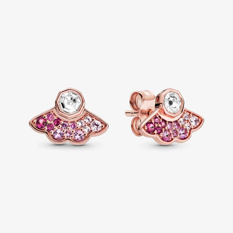 (image for) PANDORA Pink Fan Stud Earrings - 288194C01 - Product Image