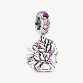 PANDORA Pink Heart Family Tree Dangle Charm - 799153C01 PANDORA Pink Heart Family Tree Dangle Charm - 799153C01
