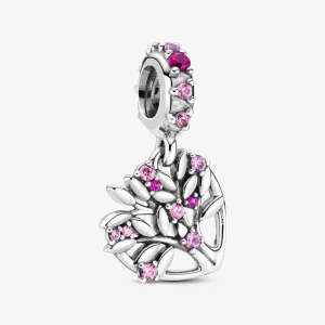 (image for) PANDORA Pink Heart Family Tree Dangle Charm - 799153C01
