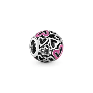 (image for) PANDORA Pink Openwork Freehand Heart Charm - 798677C01