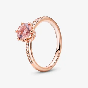 (image for) PANDORA Pink Sparkling Crown Solitaire Ring - 188289C01