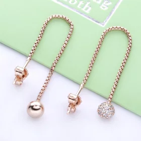 PANDORA Polished & Pavé Bead Dangle Earrings - 288325CZ PANDORA Polished & Pavé Bead Dangle Earrings - 288325CZ