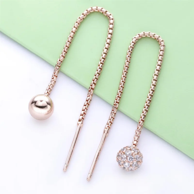 (image for) PANDORA Polished & Pavé Bead Dangle Earrings - 288325CZ - View 3