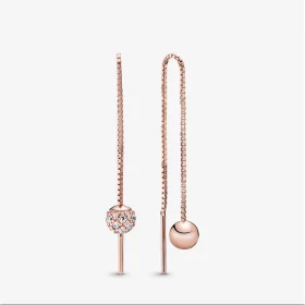 PANDORA Polished & Pavé Bead Dangle Earrings - 288325CZ PANDORA Polished & Pavé Bead Dangle Earrings - 288325CZ