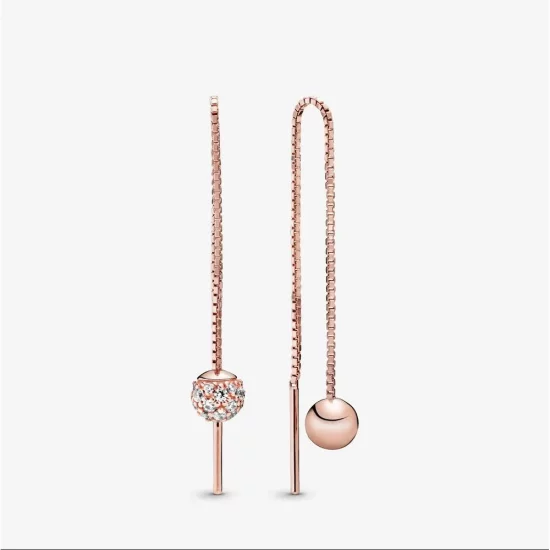 PANDORA Polished & Pavé Bead Dangle Earrings - 288325CZ