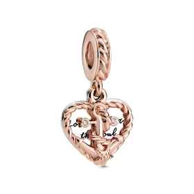 PANDORA Rope Heart & Love Anchor Dangle Charm - 788940C01 PANDORA Rope Heart & Love Anchor Dangle Charm - 788940C01