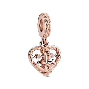 (image for) PANDORA Rope Heart & Love Anchor Dangle Charm - 788940C01