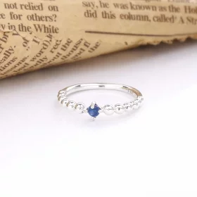 PANDORA Sea Blue Beaded Ring - 198867C12 PANDORA Sea Blue Beaded Ring - 198867C12