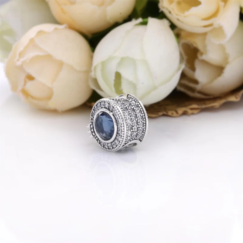 (image for) PANDORA Sparkling Blue Crown O charm - 799058C01 - View 4