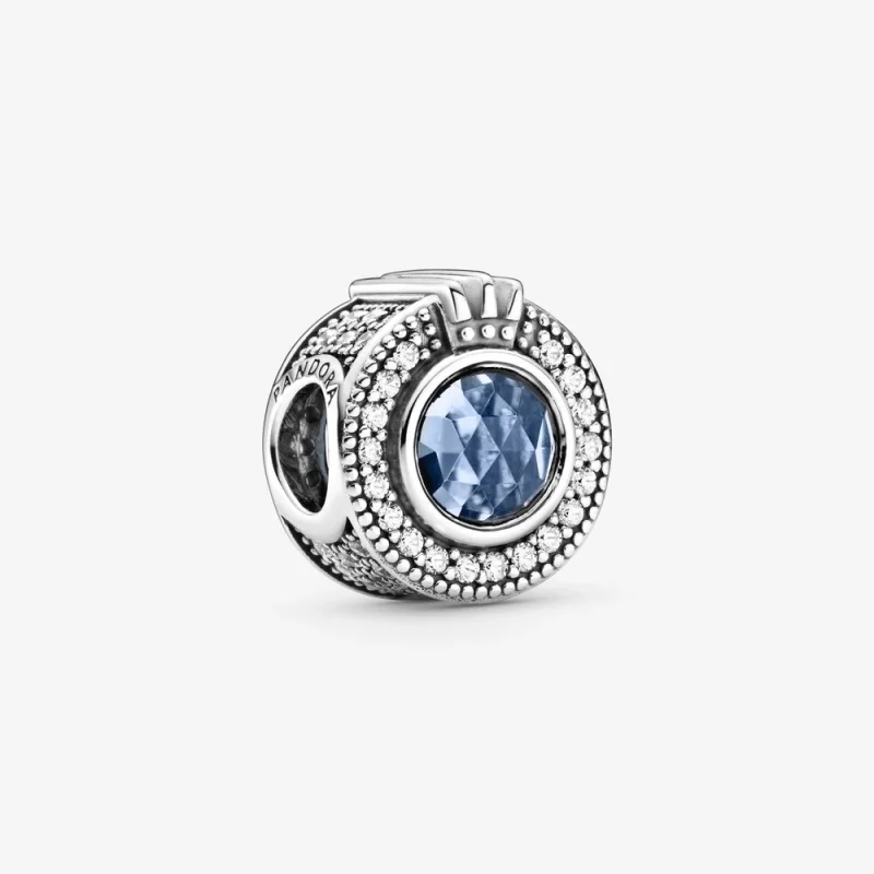 (image for) PANDORA Sparkling Blue Crown O charm - 799058C01 - Product Image