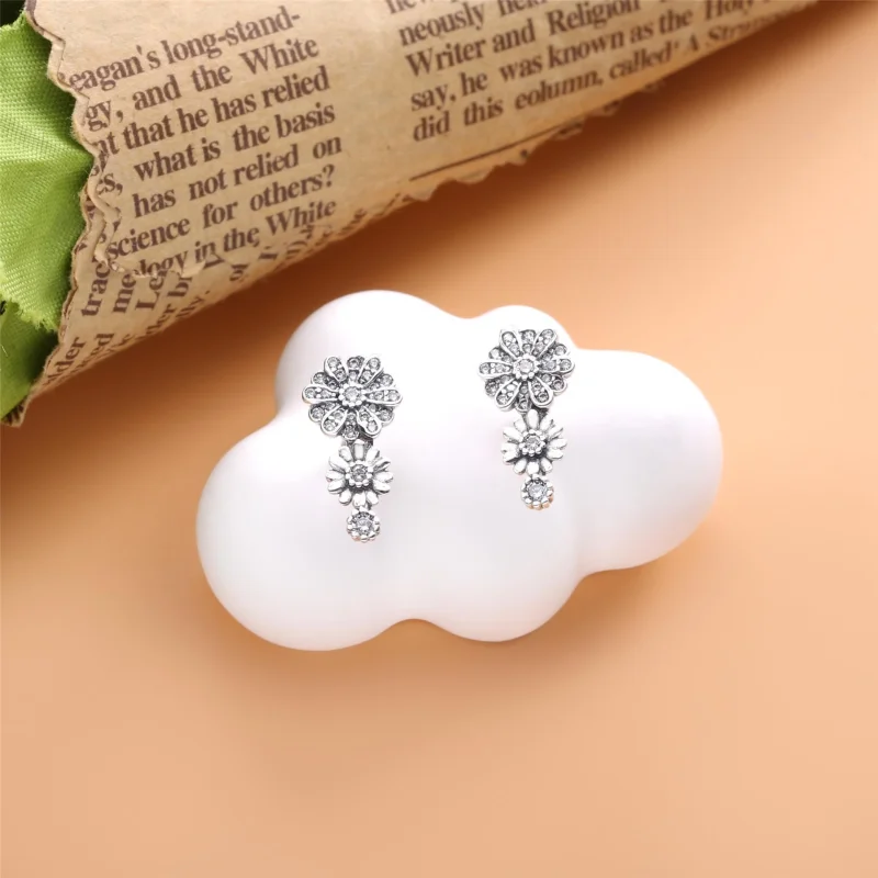 (image for) PANDORA Sparkling Daisy Flower Trio Stud Earrings - 298876C01 - View 2