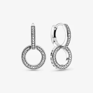 (image for) PANDORA Sparkling Double Hoop Earrings - 299052C01