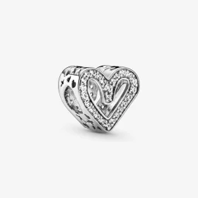PANDORA Sparkling Freehand Heart Charm - 798692C01 PANDORA Sparkling Freehand Heart Charm - 798692C01