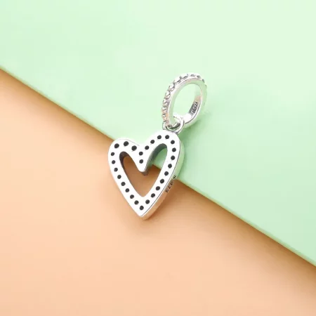 PANDORA Sparkling Freehand Heart Pendant Necklace - 398688C01