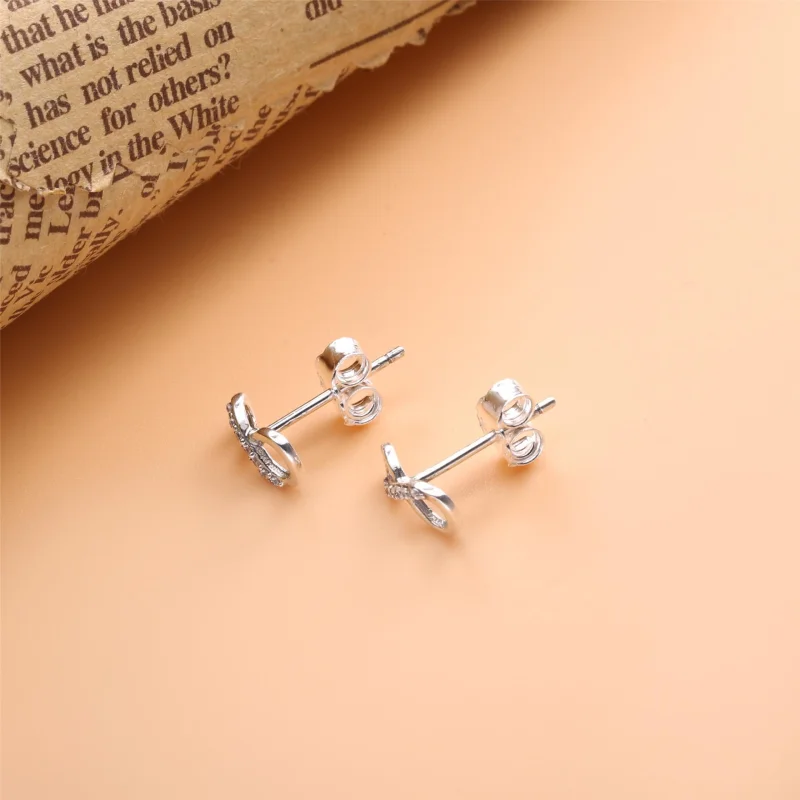 (image for) PANDORA Sparkling Infinity Stud Earrings - 298820C01 - View 2