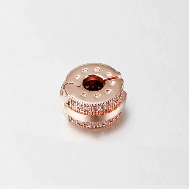 (image for) PANDORA Sparkling Pavé Lines & Logo Clip Charm - 789042C01 - View 3