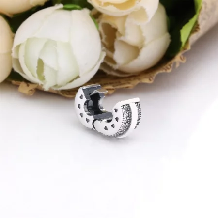 PANDORA Sparkling Pavé Lines & Logo Clip Charm - 799042C01