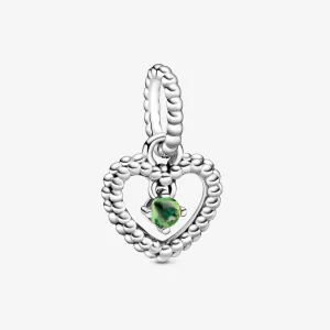 (image for) PANDORA Spring Green Beaded Heart Dangle Charm - 798854C10