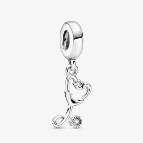 PANDORA Stethoscope Heart Dangle Charm - 799072C01 PANDORA Stethoscope Heart Dangle Charm - 799072C01