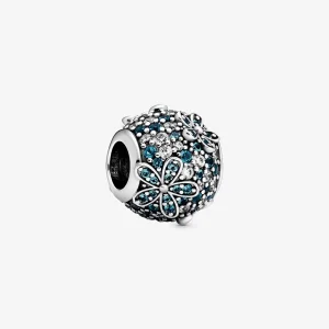 (image for) PANDORA Teal Pavé Daisy Flower Charm - 798797C01