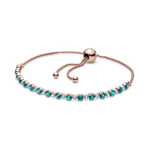 (image for) PANDORA Turquoise Sparkling Slider Tennis Bracelet - 588961C01