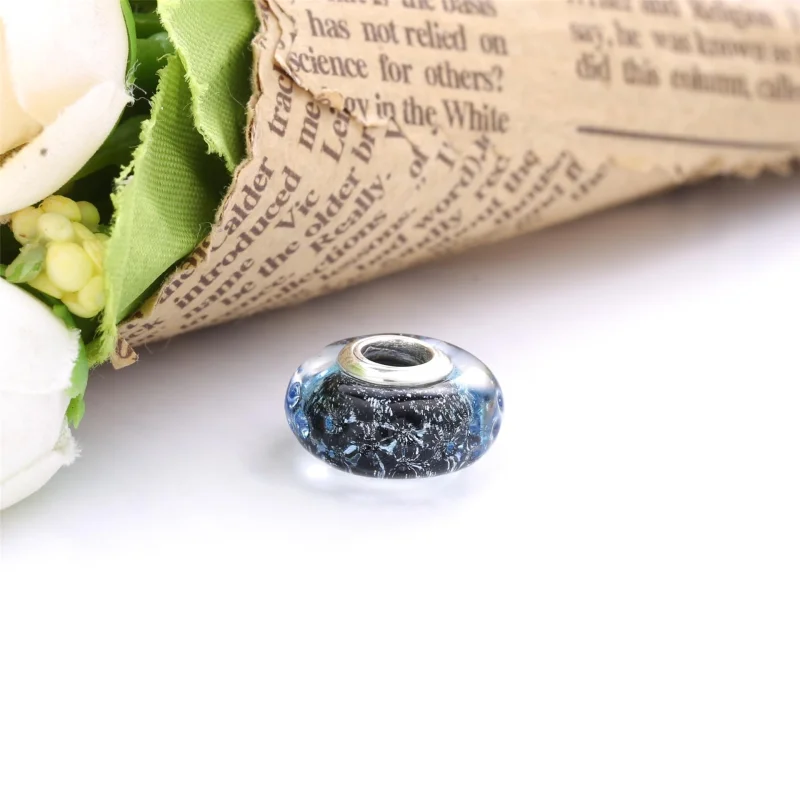 (image for) PANDORA Wavy Dark Blue Murano Glass Ocean Charm - 798938C00 - View 3