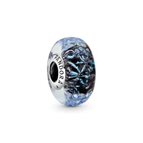PANDORA Wavy Dark Blue Murano Glass Ocean Charm - 798938C00 PANDORA Wavy Dark Blue Murano Glass Ocean Charm - 798938C00