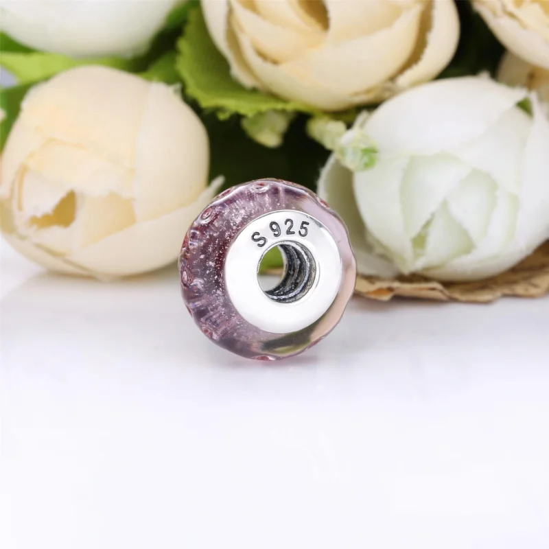 (image for) PANDORA Wavy Fancy Pink Murano Glass Charm - 798872C00 - View 3