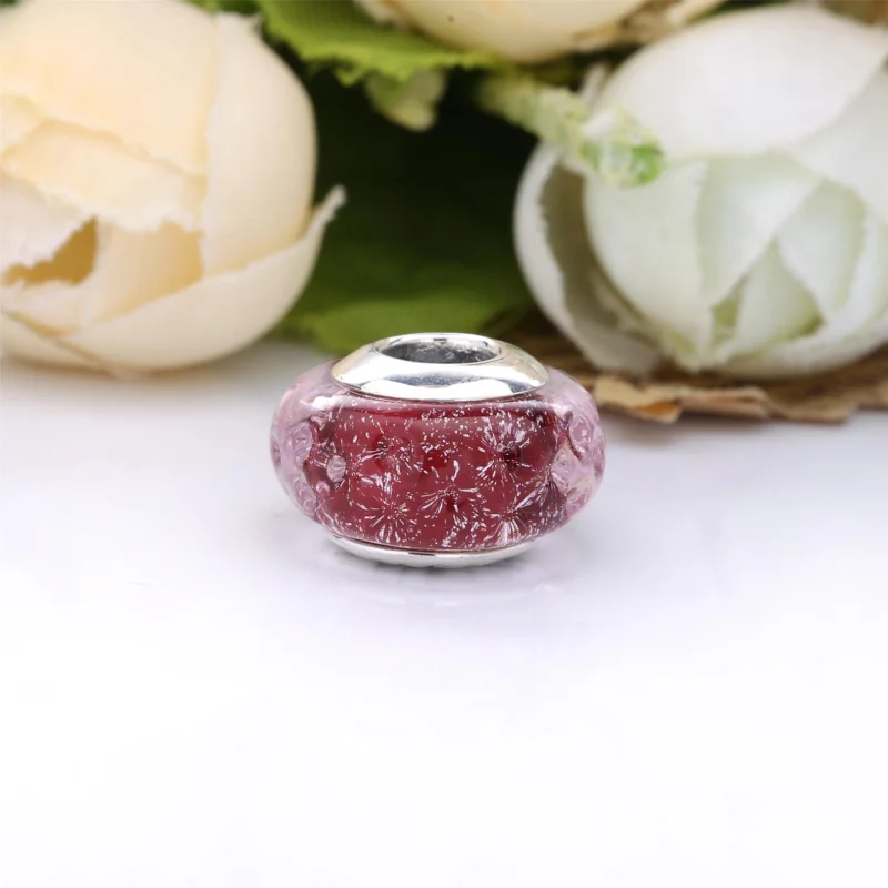 (image for) PANDORA Wavy Fancy Pink Murano Glass Charm - 798872C00 - View 4