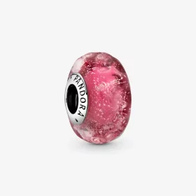 PANDORA Wavy Fancy Pink Murano Glass Charm - 798872C00 PANDORA Wavy Fancy Pink Murano Glass Charm - 798872C00